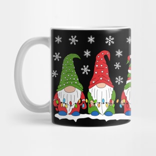 Three Gnomes with tree lights Mug